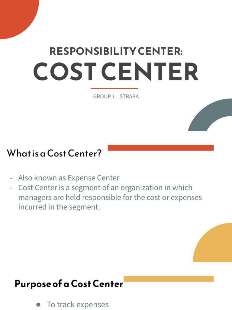GROUP 1 Cost Center PDF Cost Return On Investment