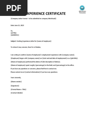 Experience Certificate Template (1)