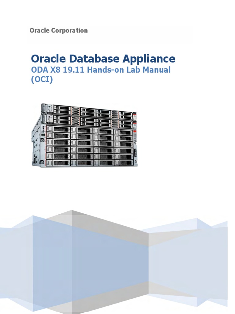 Oracle Database Appliance ODA X8 19.11 HandsOn Lab Manual (OCI) PDF