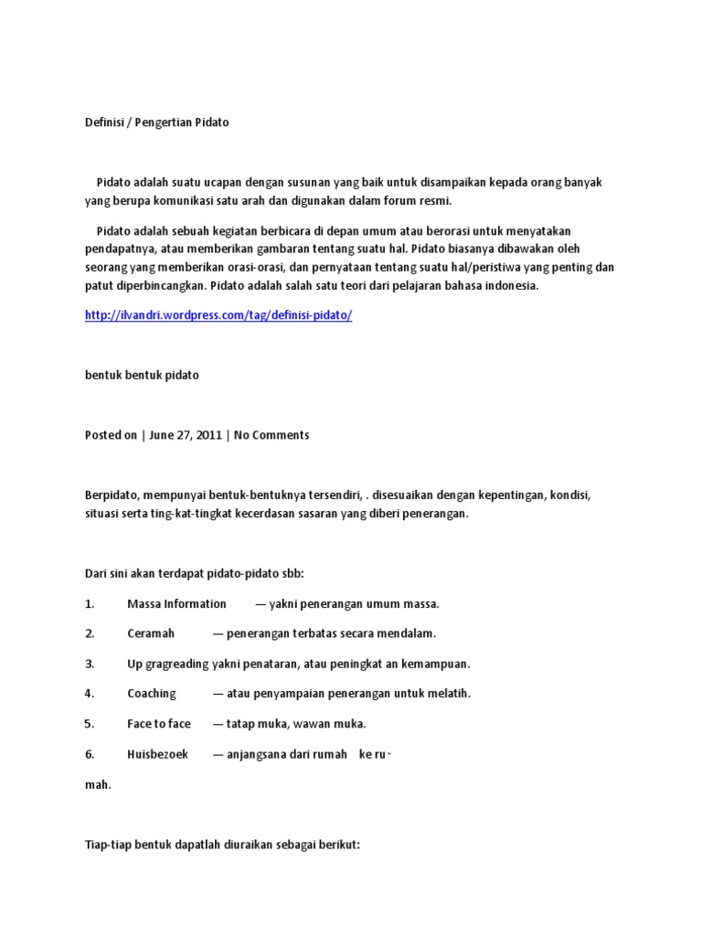 Definisi Pidato Pdf
