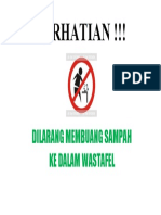 Perhatian !!!: Dilarang Membuang Sampah Ke Dalam Wastafel