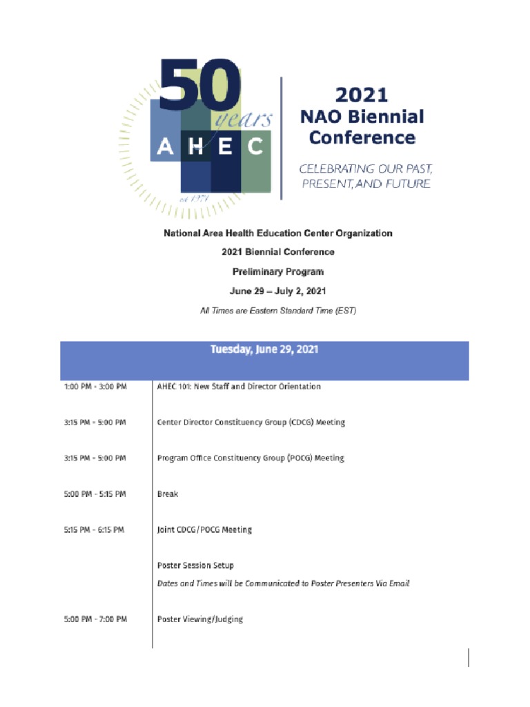 Nao Conference Agenda PDF