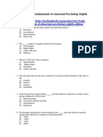 Test Bank For Fundamentals of Abnormal Psychology Eighth Edition