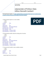 Test Bank For Fundamentals of Python Data Structures 2nd Edition Kenneth Lambert