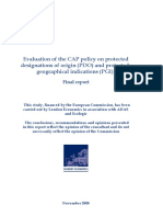 Evaluation of The CAP Policy On Protected Designations of Origin (PDO) and Protected Geographical Indications (PGI)