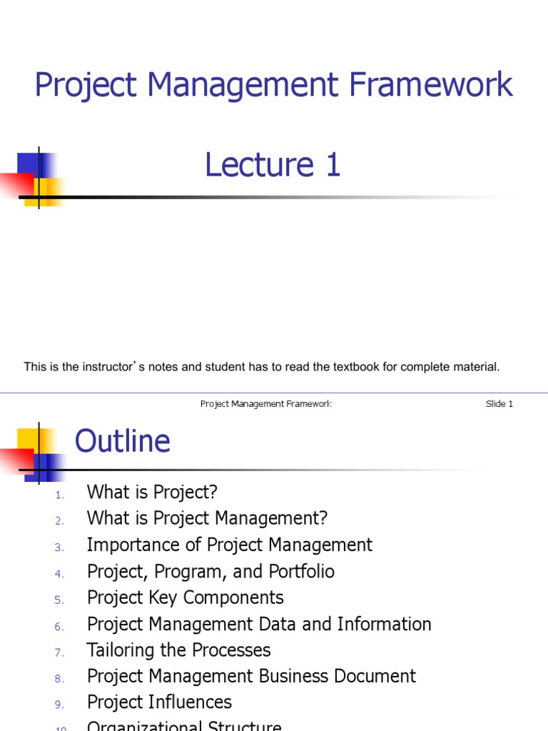 Lecture 1 - Project Management Framework | PDF