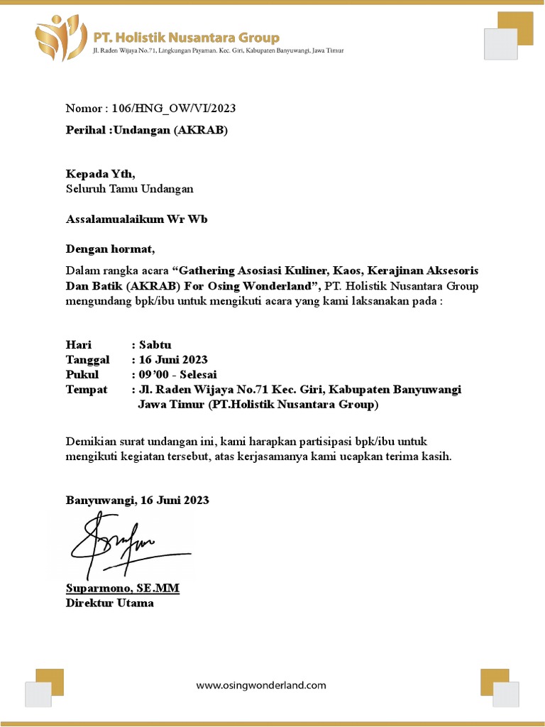 Undangan & Rundown Acara AKRAB | PDF