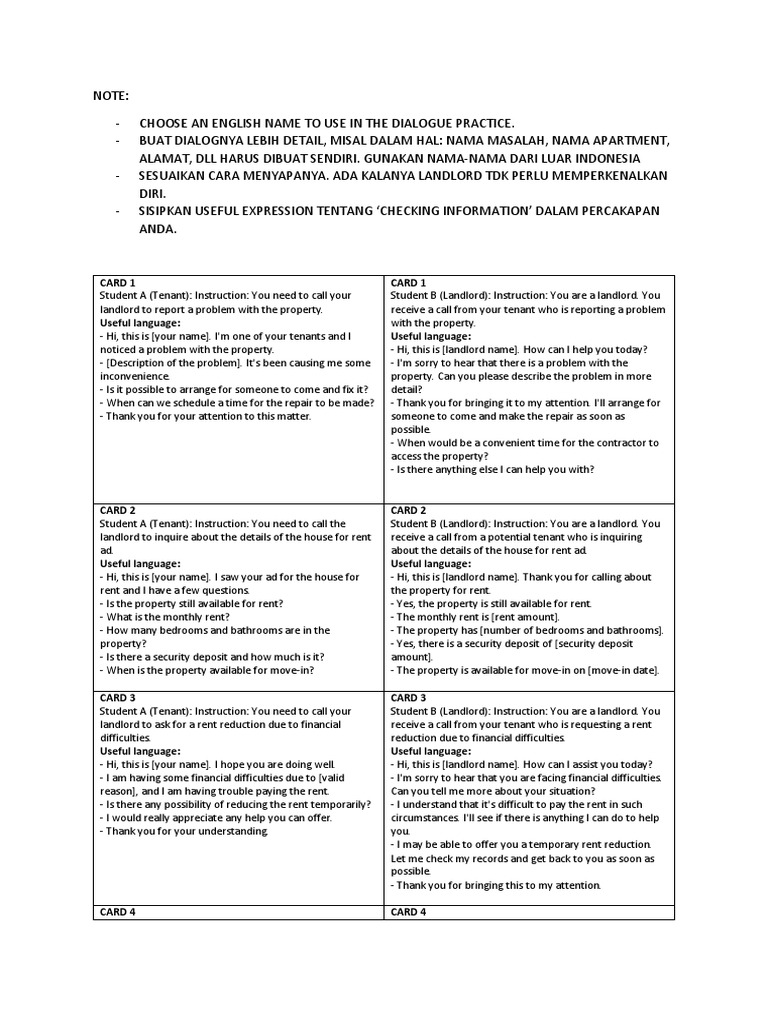 Role Play Unit 3 Pdf