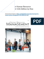 Test Bank For Human Resource Management 11th Edition by Noe