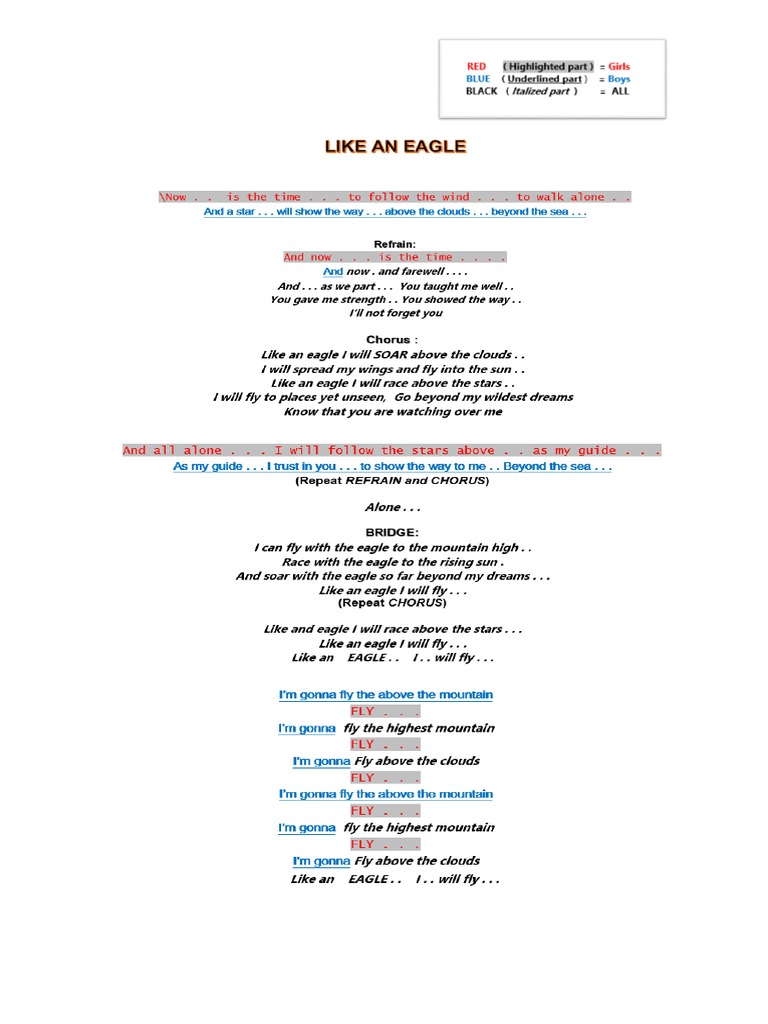 Like An Eagle Lyrics | PDF