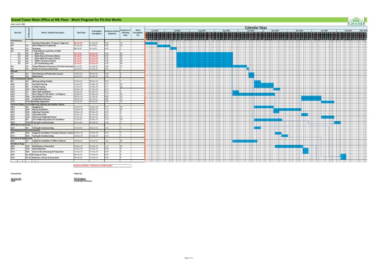 Grand Tower Office Fit-Out Schedule | PDF | Building Engineering ...