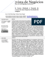 Gestão de Custos Alinhada À Tomada de Decisão: o Caso de Uma Empresa Incubada de Base Tecnológica