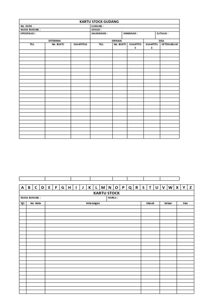 Kartu Stock Gudang Pdf