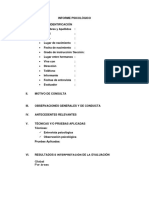 Estructura de Informe Psicológico