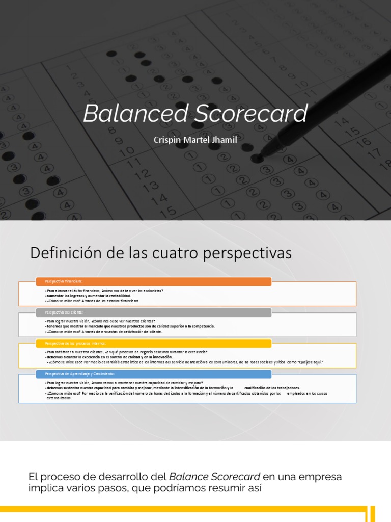 Perspectivas del Balanced Scorecard | PDF