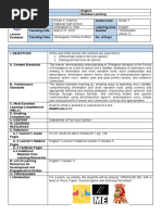 Exemplar in English 7 First Quarter | PDF | Learning | Behavior ...