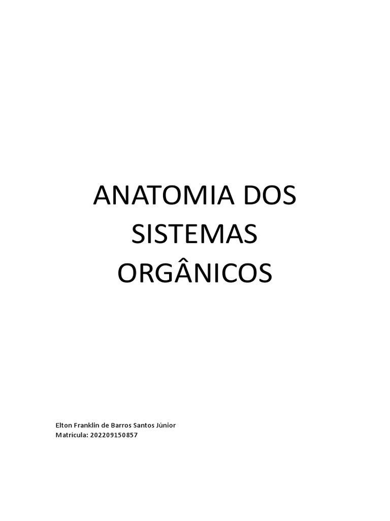 Anatomia Dos Sistemas Orgânicos | PDF | Autoajuda