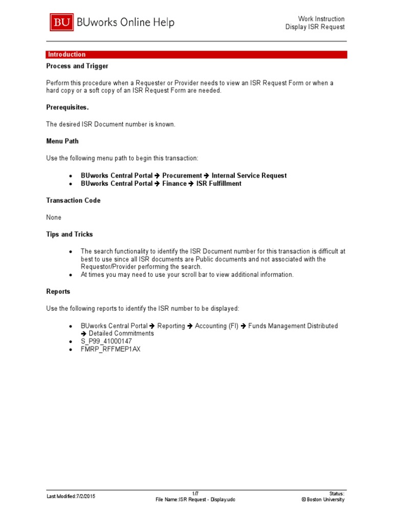 Sample Work Instruction Pdf