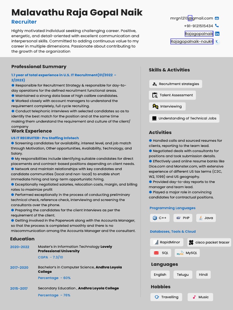 Resume+-+Raja | PDF