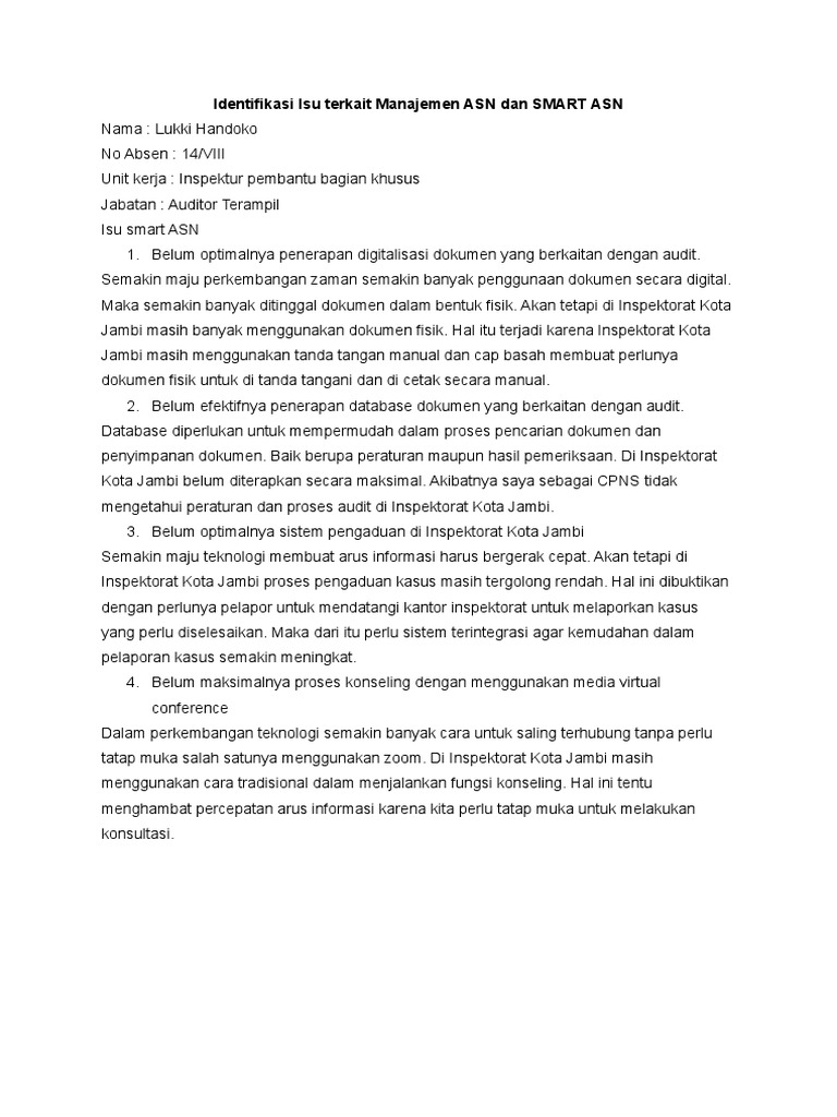 Isu Manajemen dan SMART ASN | PDF