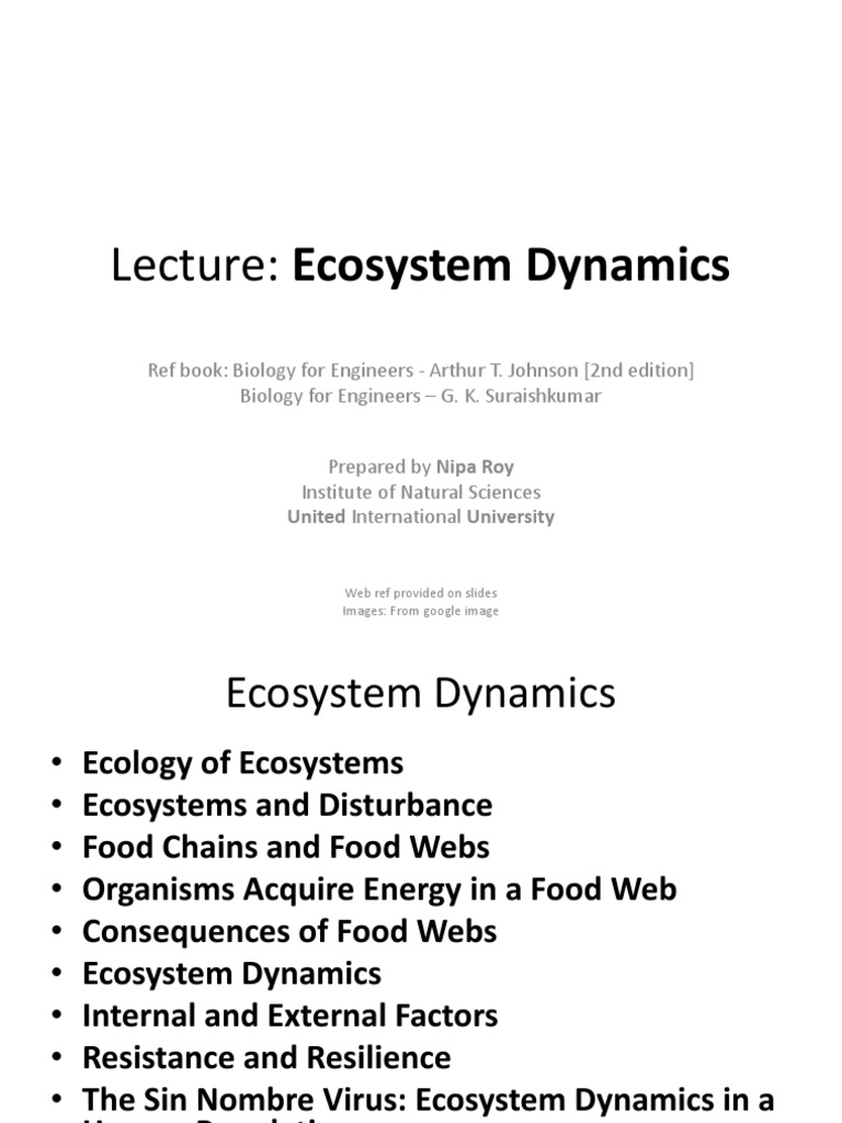 Ecosystem Dynamics Pdf