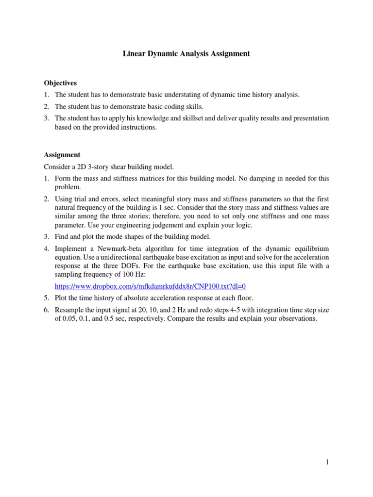 Linear Dynamic Analysis With Matlab PDF