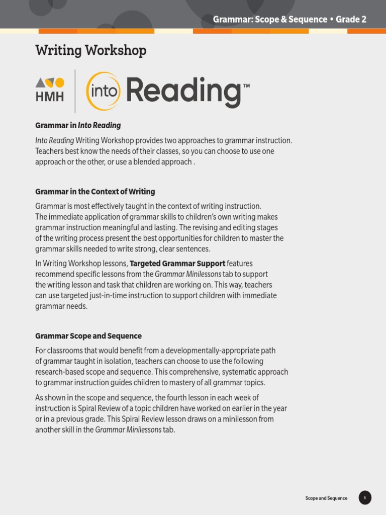 Grade 2 Grammar Scope & Sequence | PDF | Subject (Grammar) | Predicate ...