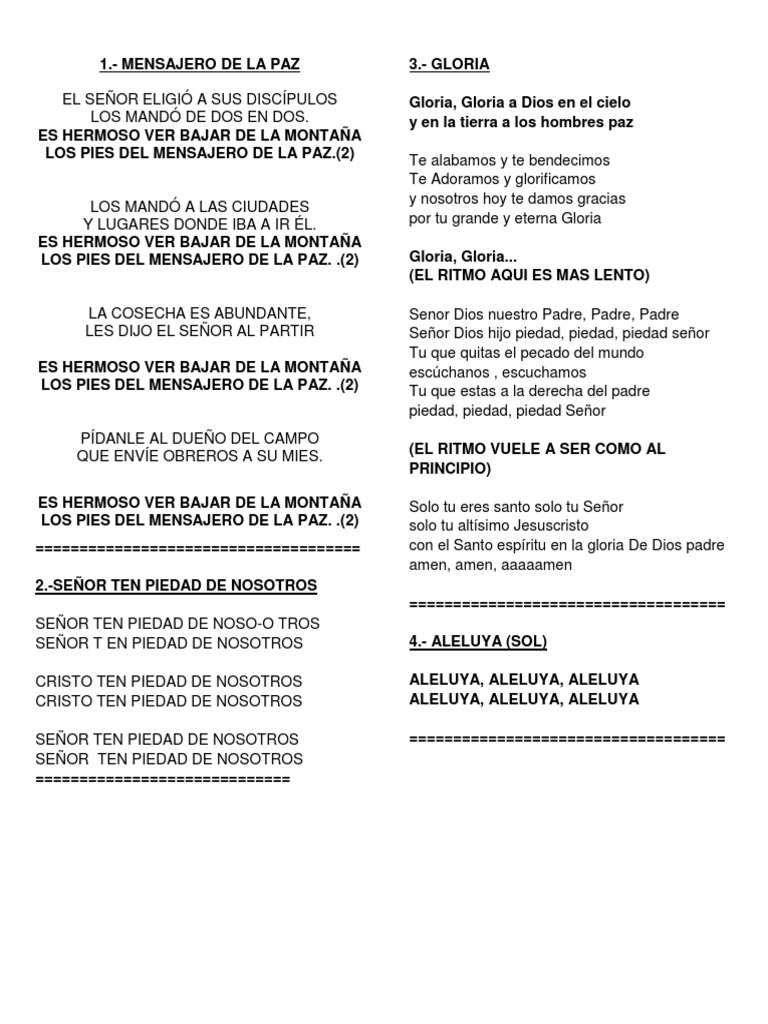 Misa para 18 de junio 2013 coro pdf