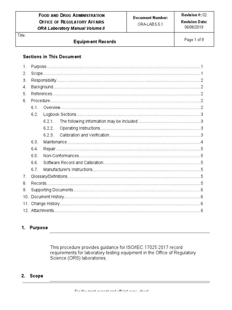 ORALAB.5.5.1 Equipment Records v02 PDF