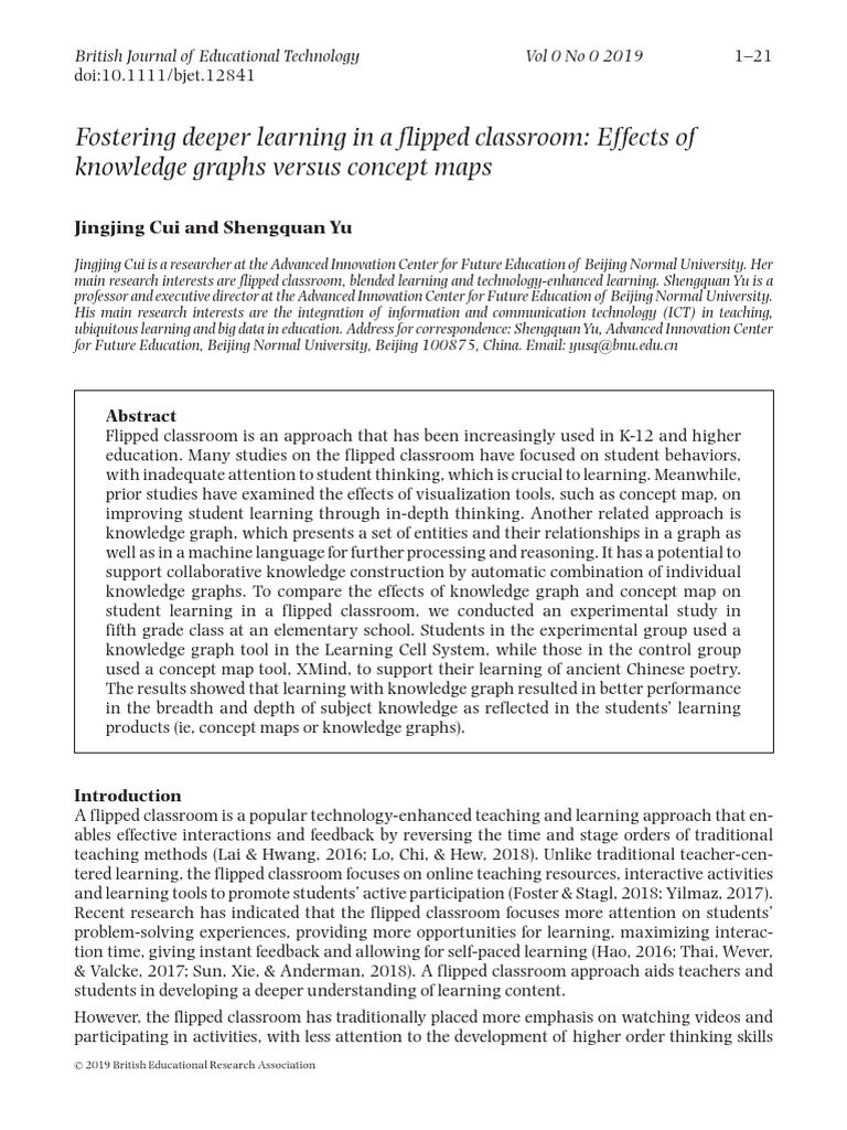 Fostering deeper learning in a flipped classroom effects of knowledge