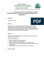 Guidelines On The Beneficiary Selection Criteria For Housing Project of The Ministry of Human Settlements and Development