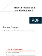 Government Schemes and Business Environment
