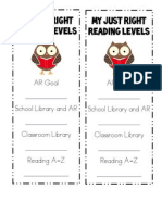 Reading Levels Bookmark