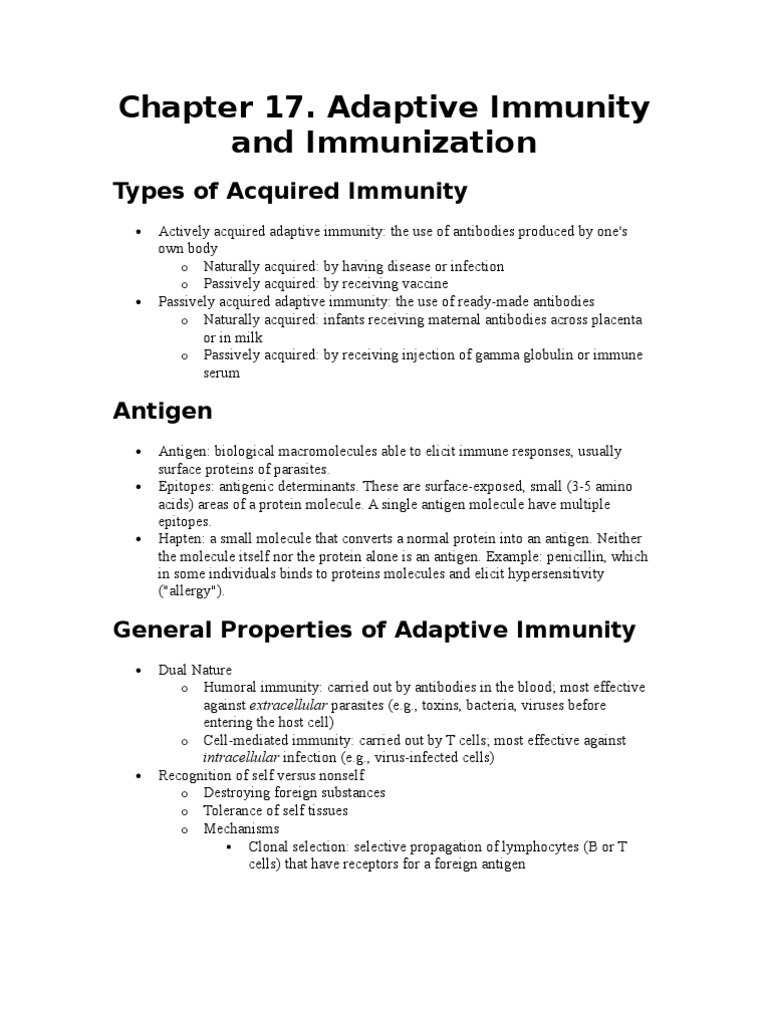 Types of Acquired Immunity Explained | PDF | Adaptive Immune System ...