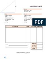 Courier Invoice Template