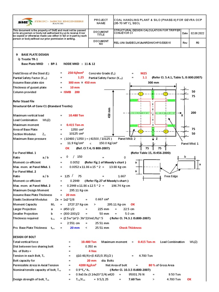 Base Plate BP-1 | PDF | Civil Engineering | Mechanical Engineering