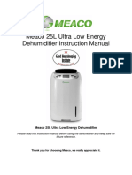 Meaco 25L Ultra Low Energy Dehumidifier Instruction Manual 2020 English