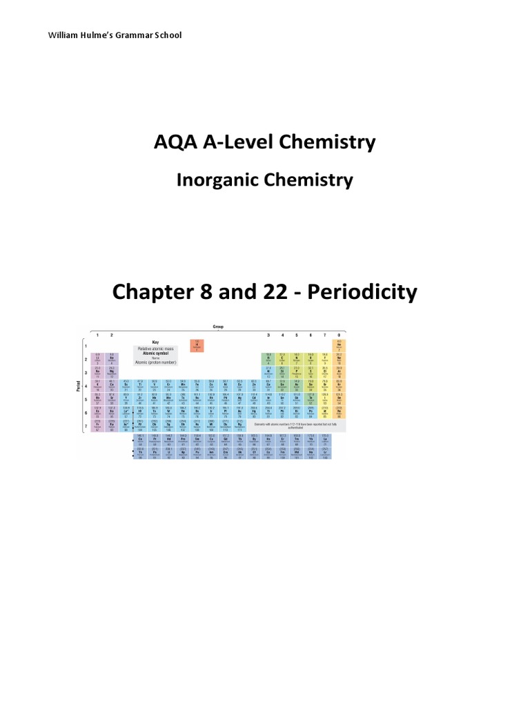 8.22._Periodicity_Student_Booklet | PDF | Periodic Table | Oxide