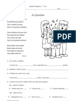 As Janeiras - Ficha Formativa de Língua Portuguesa - 2.º Ano