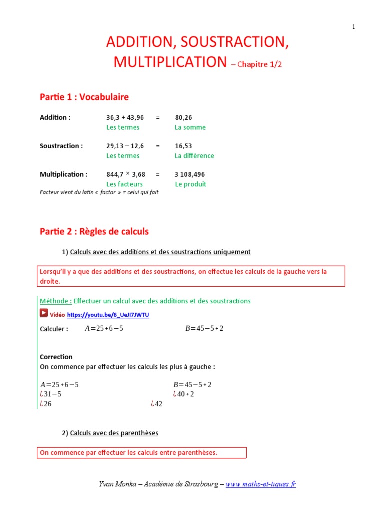 Priorités des opérations mathématiques | PDF | Multiplication | Notation