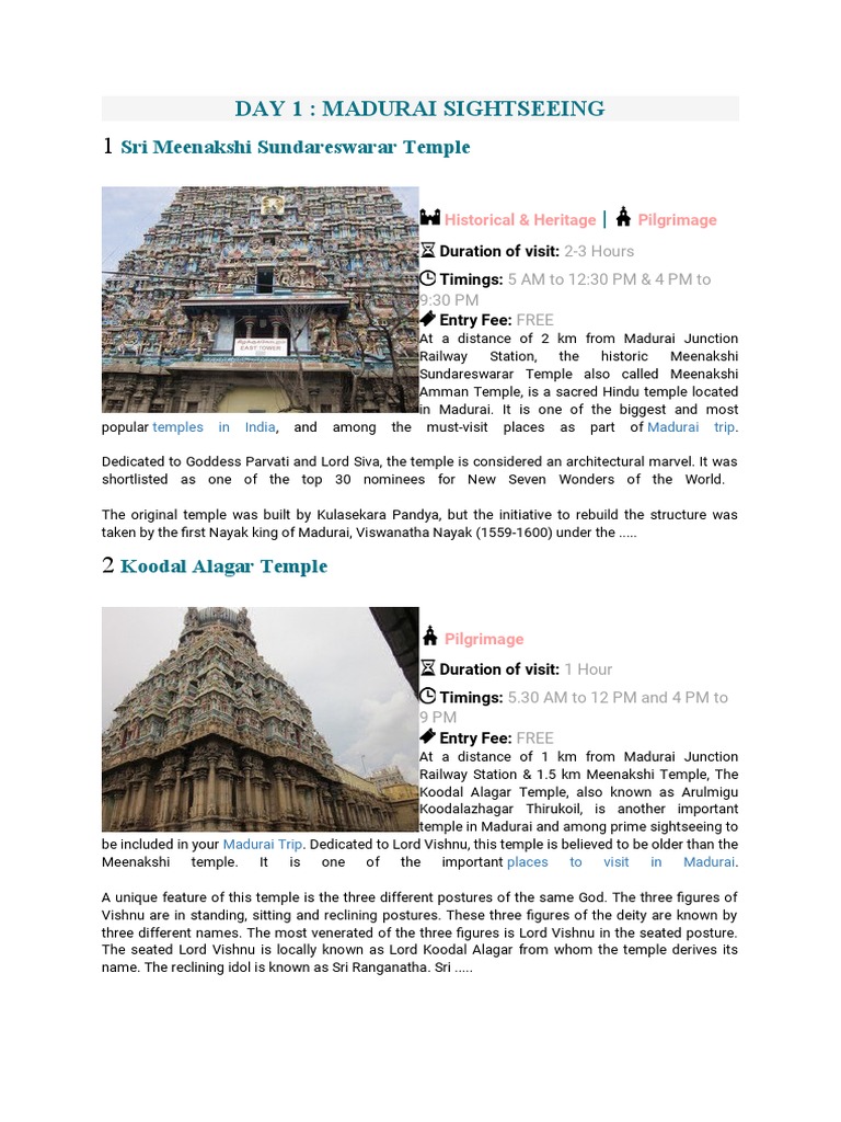 Tamilnadu Temple Tour Pdf