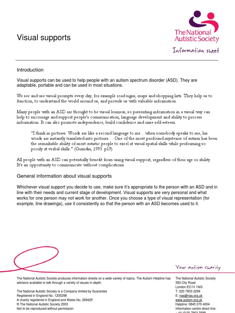 Visual Supports Autism | PDF | Autism | Autism Spectrum