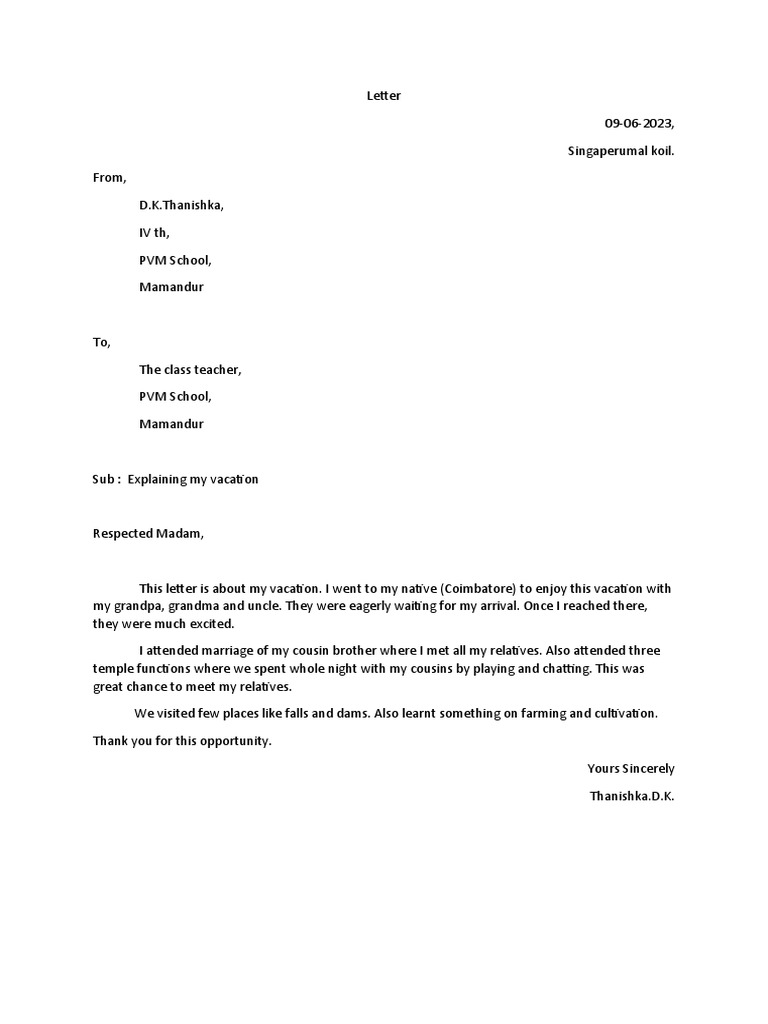 how to write mail for vacation