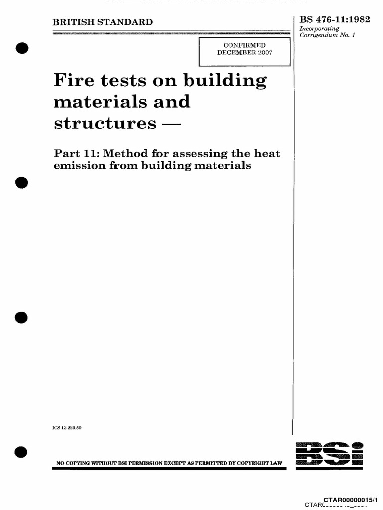 BS 476111982 British Standard Fire tests on building materials and