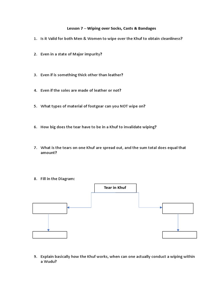 Lesson 7 Wiping Over Socks, Casts & Bandages PDF