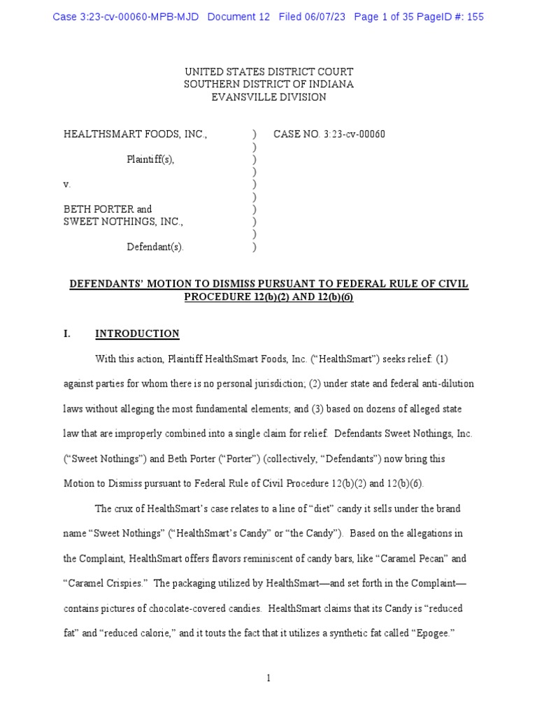 Defendants' Motion To Dismiss | PDF | Bell Atlantic Corp. V. Twombly ...
