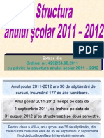Structura An Scolar Si Calendar 2011 2012