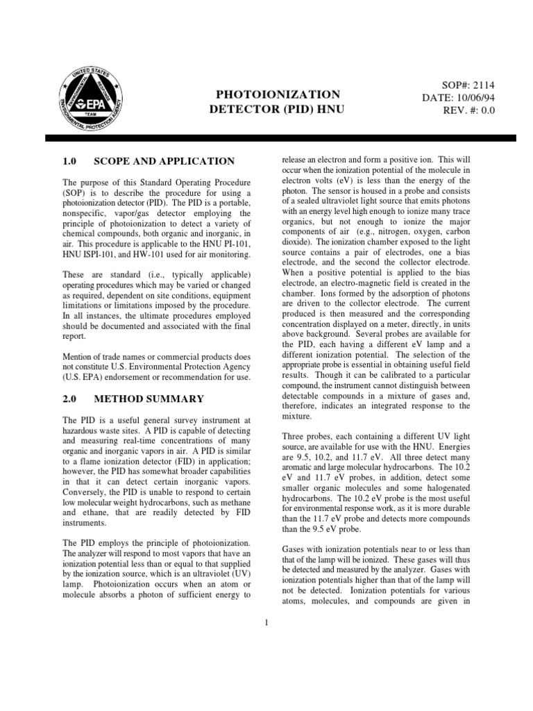 PID Usage for Environmental Monitoring | PDF | Benzene | Calibration