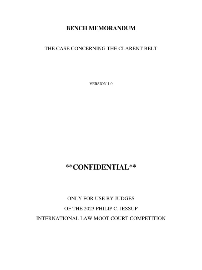 2023 Bench Memo v. 1.0 1 PDF Military Occupation Jurisdiction