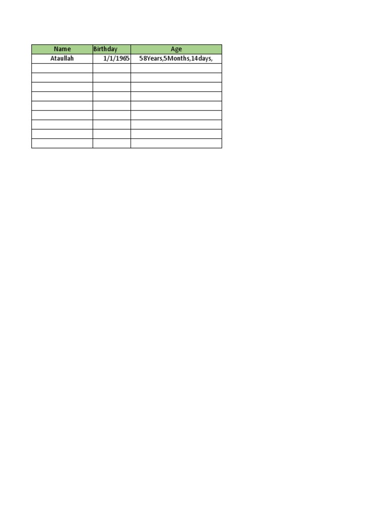 Age calculation pdf